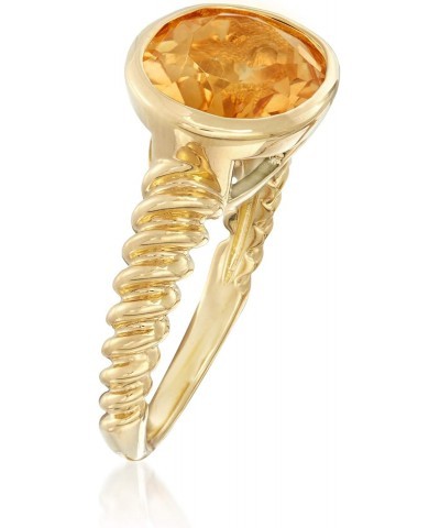 4.50 Carat Oval Citrine Ring in 18kt Gold Over Sterling $34.10 Rings