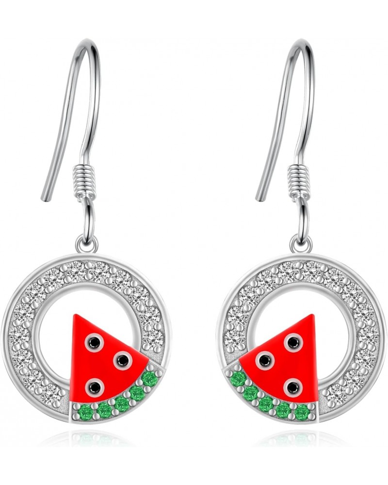 Watermelon Earrings 925 Sterling Silver Fruit Earrings Watermelon Earrings for Women Fruit Jewelry Gifts for Women Teen Girls...