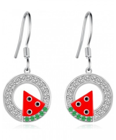 Watermelon Earrings 925 Sterling Silver Fruit Earrings Watermelon Earrings for Women Fruit Jewelry Gifts for Women Teen Girls...