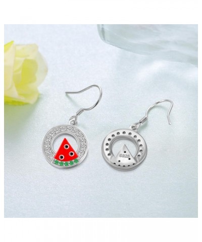 Watermelon Earrings 925 Sterling Silver Fruit Earrings Watermelon Earrings for Women Fruit Jewelry Gifts for Women Teen Girls...