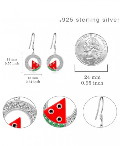 Watermelon Earrings 925 Sterling Silver Fruit Earrings Watermelon Earrings for Women Fruit Jewelry Gifts for Women Teen Girls...