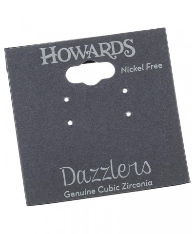 Howard's Dazzlers Cubic Zirconia Oval with Stone Silver Stud Earrings for Women $8.50 Earrings