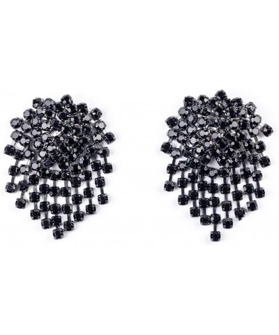 Silver & Crystal or Gunmetal & Jet Waterfall Cluster Clip-on Earrings Gunmetal & Jet $45.50 Earrings