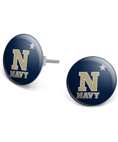 US Naval Academy Primary Logo Novelty Silver Plated Stud Earrings $9.89 Earrings