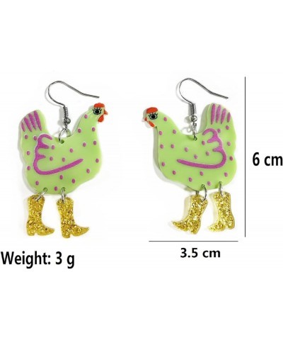 Acrylic Animal Drop Earrings Colorful Boots Chicken Hen Dinosaur Lovely Shark Sheep Funny Animal Dangle Earrings For Women Gi...