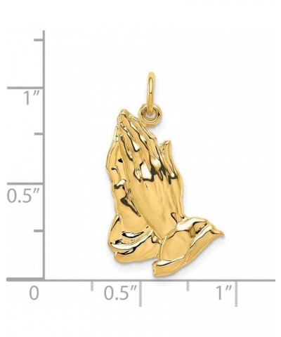 Solid 14k Yellow Gold Praying Hands Pendant Charm - 26mm x 19mm $81.12 Pendants