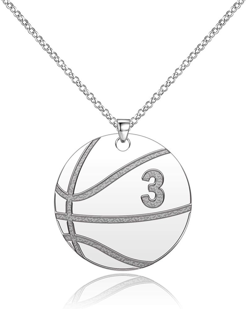 Stainless Steel Personalized Number Necklaces for Athletes Sports Team Jersey Number Pendant Chain Soccer Football Basketball...