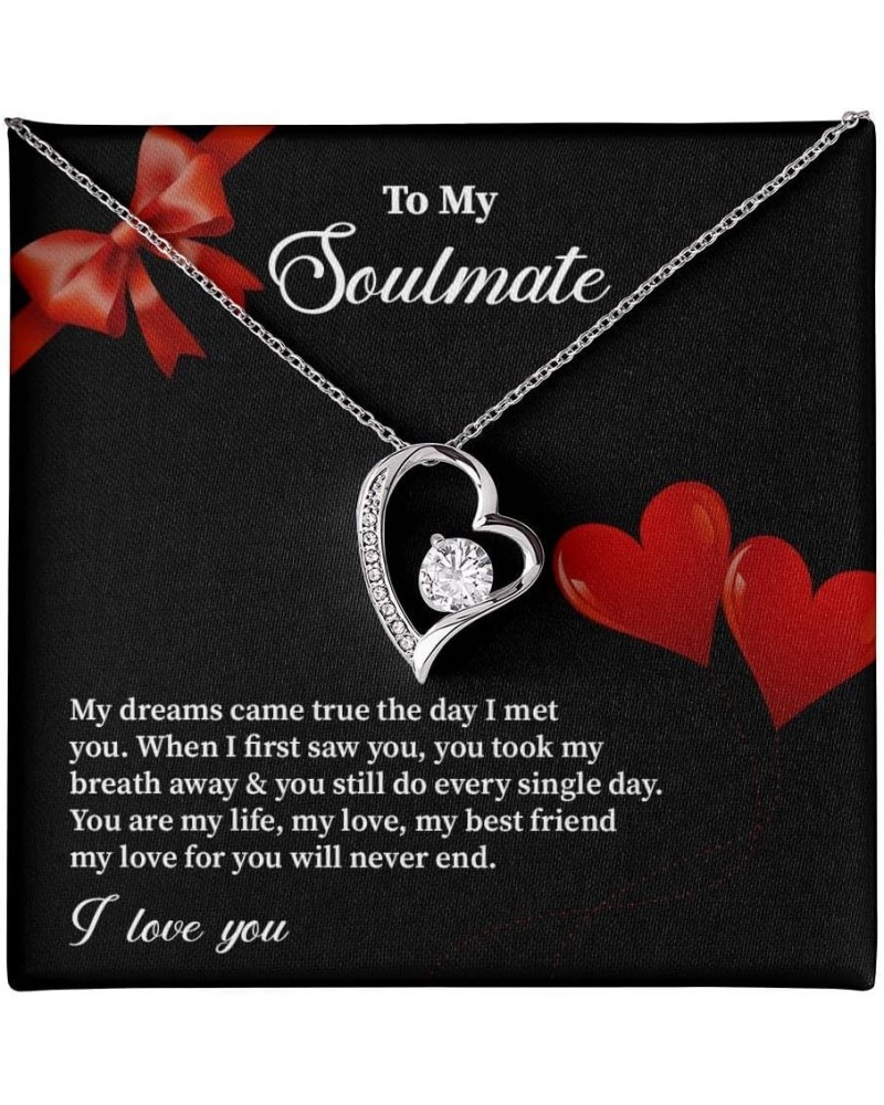 To My Soulmate Necklace for Women - My Dreams Come True the Day I Met - Forever Love Necklace for Her - Beautiful Soulmate Je...