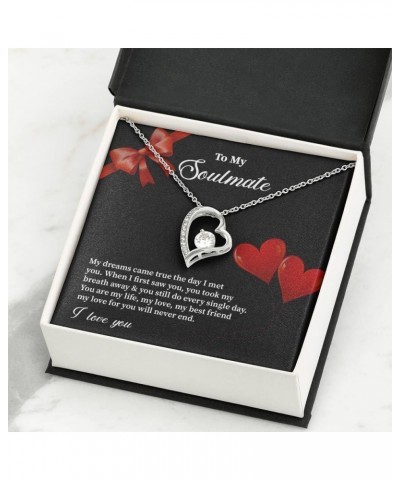 To My Soulmate Necklace for Women - My Dreams Come True the Day I Met - Forever Love Necklace for Her - Beautiful Soulmate Je...