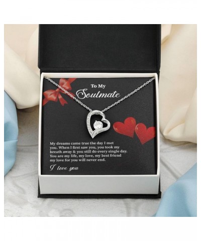 To My Soulmate Necklace for Women - My Dreams Come True the Day I Met - Forever Love Necklace for Her - Beautiful Soulmate Je...