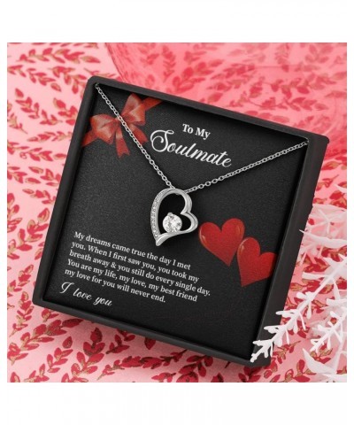 To My Soulmate Necklace for Women - My Dreams Come True the Day I Met - Forever Love Necklace for Her - Beautiful Soulmate Je...