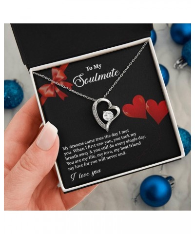 To My Soulmate Necklace for Women - My Dreams Come True the Day I Met - Forever Love Necklace for Her - Beautiful Soulmate Je...