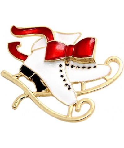 Christmas Ice Skates Brooch Lapel Pin Enamel Christmas Pins for Christmas Costume Accessories Party Prop Women Jewelry Gift $...