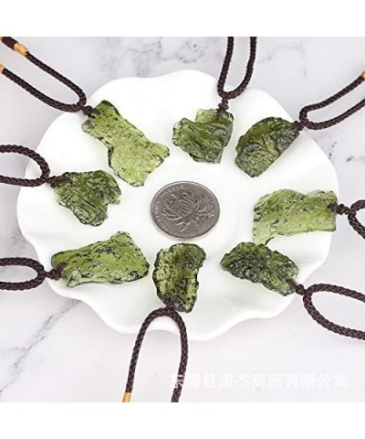 3-22g Raw Moldavite Crystal Necklace The Stone of Transformation-Green Tektite Healing Stones Jewelry Genuine Meteorite RJ39F...