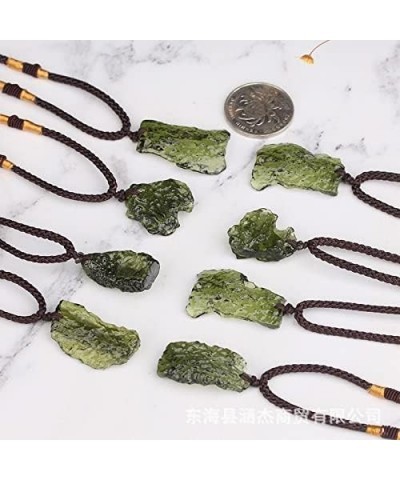 3-22g Raw Moldavite Crystal Necklace The Stone of Transformation-Green Tektite Healing Stones Jewelry Genuine Meteorite RJ39F...