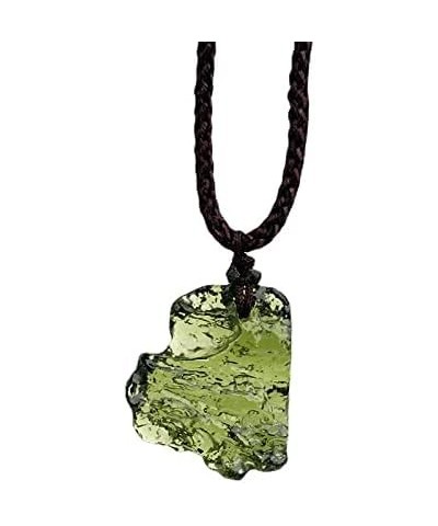 3-22g Raw Moldavite Crystal Necklace The Stone of Transformation-Green Tektite Healing Stones Jewelry Genuine Meteorite RJ39F...