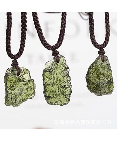 3-22g Raw Moldavite Crystal Necklace The Stone of Transformation-Green Tektite Healing Stones Jewelry Genuine Meteorite RJ39F...