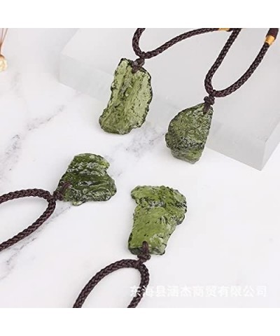 3-22g Raw Moldavite Crystal Necklace The Stone of Transformation-Green Tektite Healing Stones Jewelry Genuine Meteorite RJ39F...