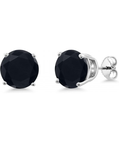 925 Sterling Silver Black Onyx Stud Earrings For Women (6.00 Cttw, Gemstone Birthstone, Round 10MM) $46.50 Earrings