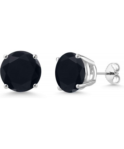 925 Sterling Silver Black Onyx Stud Earrings For Women (6.00 Cttw, Gemstone Birthstone, Round 10MM) $46.50 Earrings