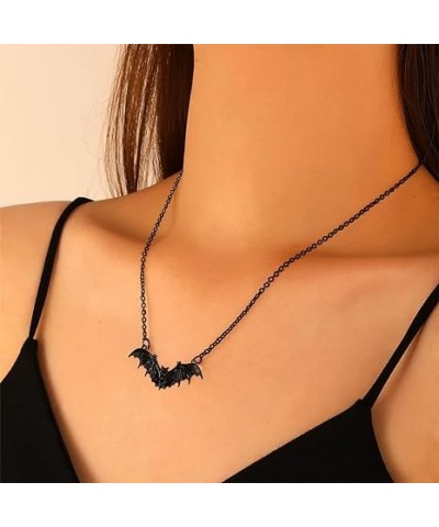 Halloween Necklaces Black Spider Bat Necklaces Skull Necklace Chains Frightening Necklace Jewelry for Women (Lock) Bat $7.60 ...