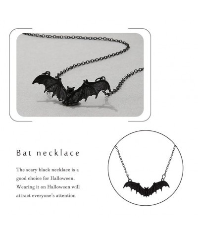 Halloween Necklaces Black Spider Bat Necklaces Skull Necklace Chains Frightening Necklace Jewelry for Women (Lock) Bat $7.60 ...