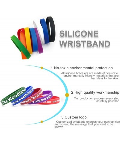 Handwerke Custom Rubber Bracelets Personalized Silicone Wristbands with Your Own Text, Customized Silicone Wirstbands for Par...