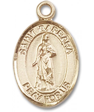 14 Karat Gold Catholic Patron Saint Medal Petite Charm Pendant, 1/2 Inch Saint Barbara $100.58 Pendants