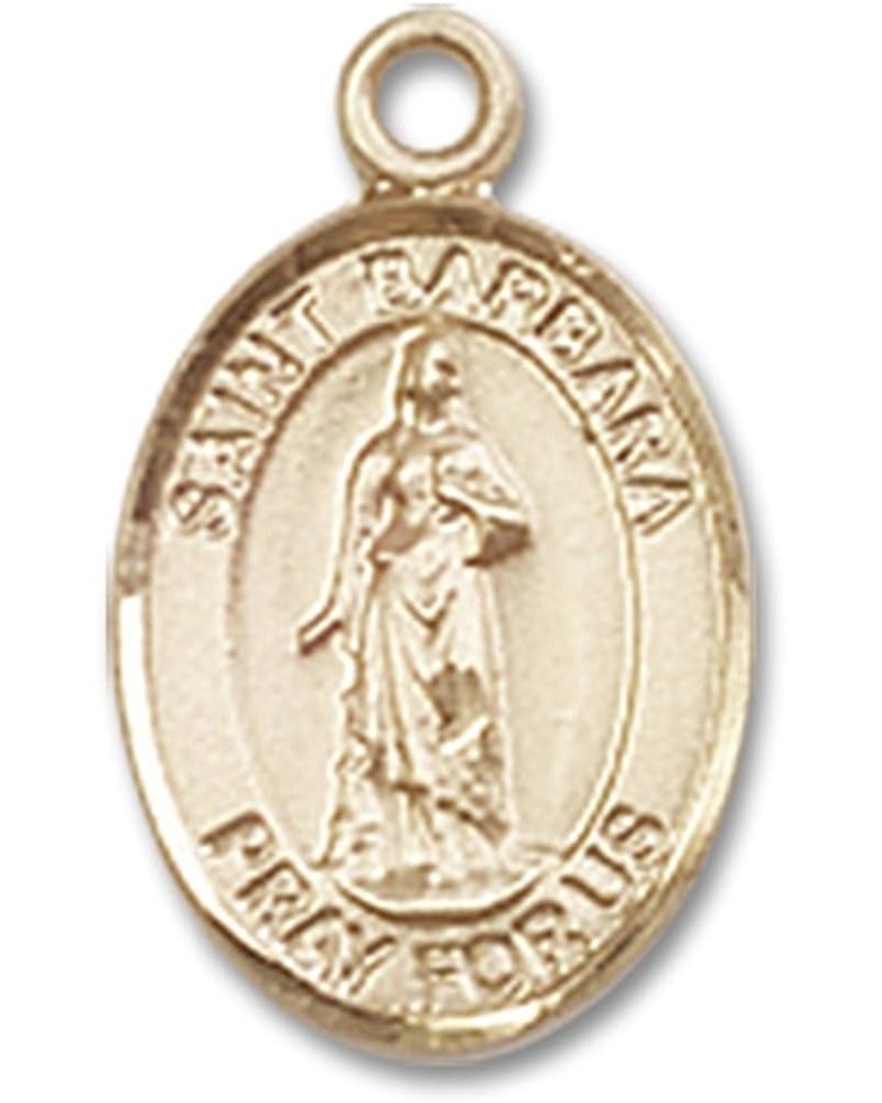 14 Karat Gold Catholic Patron Saint Medal Petite Charm Pendant, 1/2 Inch Saint Barbara $100.58 Pendants