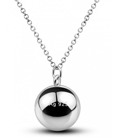 925 Sterling Silver Harmony Ball Necklace Brilliant Chime Bola 20MM Pendant Choker 18" 20" 22" 24" 26" Beads & O-Chain Women ...