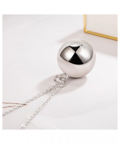 925 Sterling Silver Harmony Ball Necklace Brilliant Chime Bola 20MM Pendant Choker 18" 20" 22" 24" 26" Beads & O-Chain Women ...