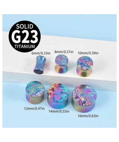 PAIR G23 Solid Titanium Ear Plugs Colorful Texture Blue Double Flare Stretching Earring Gauges Expander Piercing Body Jewelry...