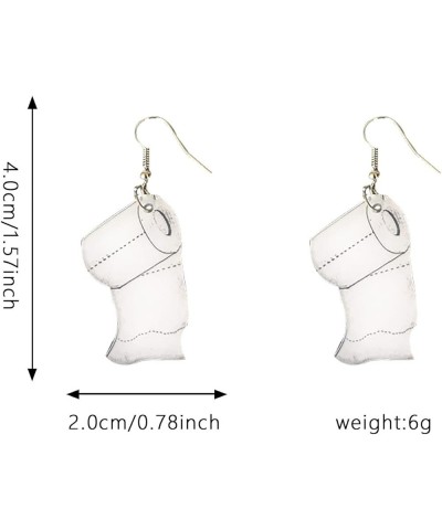 Toilet Paper Earrings for Women and Girls Novelty Weird Dangle Earrings Toilet Paper Earrings Gift Long Design $6.48 Earrings