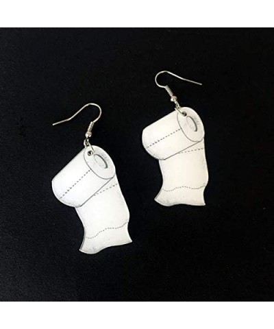 Toilet Paper Earrings for Women and Girls Novelty Weird Dangle Earrings Toilet Paper Earrings Gift Long Design $6.48 Earrings