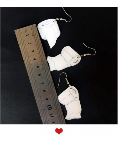 Toilet Paper Earrings for Women and Girls Novelty Weird Dangle Earrings Toilet Paper Earrings Gift Long Design $6.48 Earrings