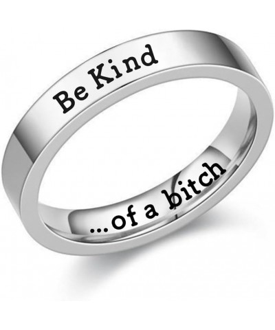 Be Kind of A Bitch Ring for Women, Funny Saying Ring To Sorority Sisters Best Friends Inspirational Motivational Stainless St...