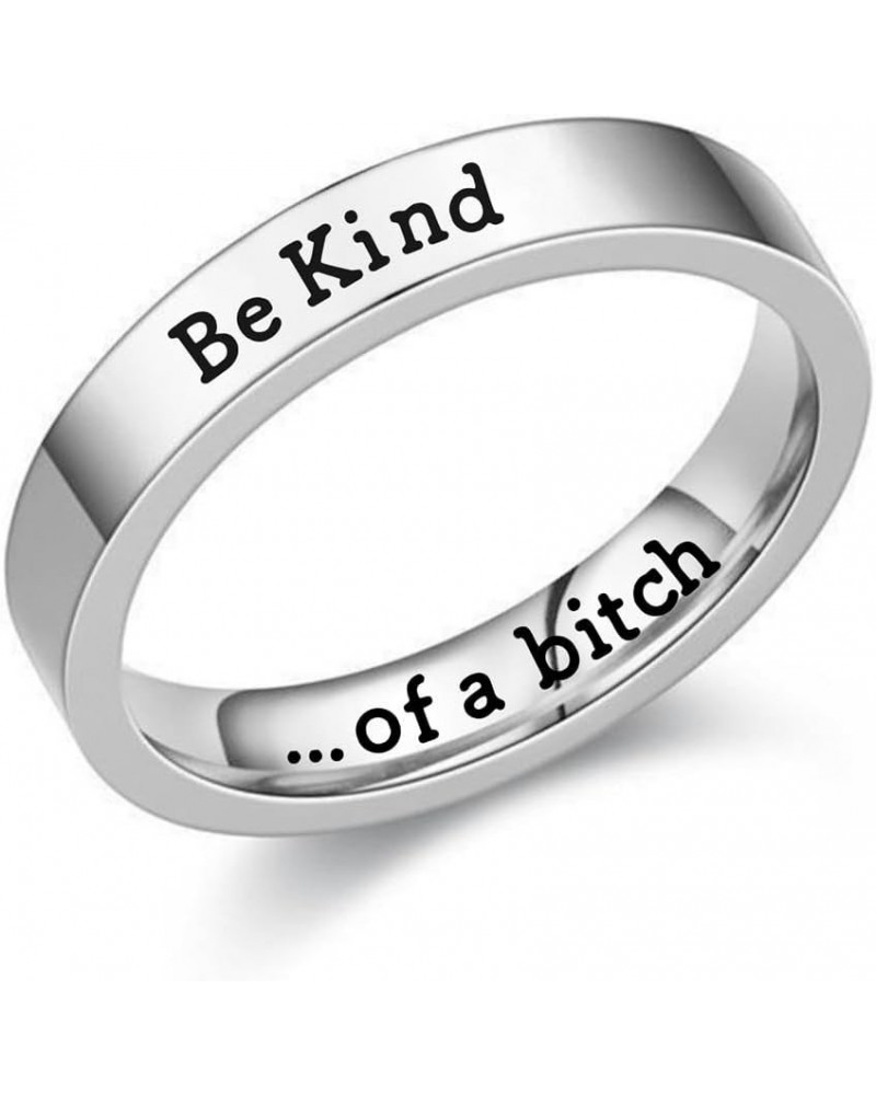 Be Kind of A Bitch Ring for Women, Funny Saying Ring To Sorority Sisters Best Friends Inspirational Motivational Stainless St...