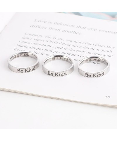 Be Kind of A Bitch Ring for Women, Funny Saying Ring To Sorority Sisters Best Friends Inspirational Motivational Stainless St...