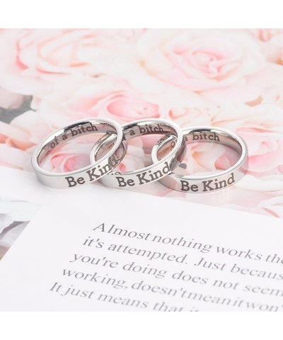 Be Kind of A Bitch Ring for Women, Funny Saying Ring To Sorority Sisters Best Friends Inspirational Motivational Stainless St...