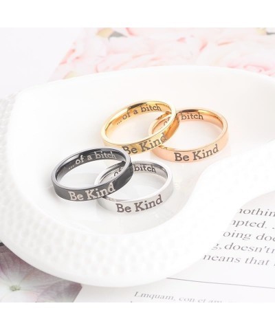 Be Kind of A Bitch Ring for Women, Funny Saying Ring To Sorority Sisters Best Friends Inspirational Motivational Stainless St...