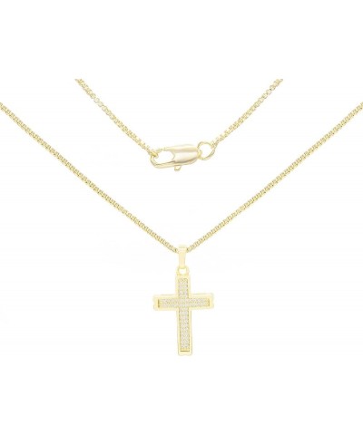 BEBERLINI Cross Charm Pendant 14K Gold Filled Rope Box Curb Chain Necklace Set Lobster Clasp Fashion Cubic Zirconia Jewelry G...