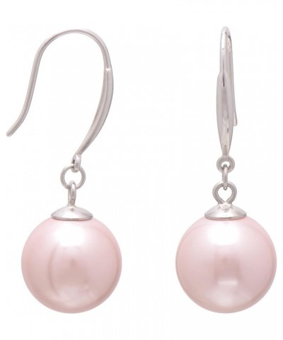 Paialco 925 Sterling Silver Simulated Faux Pearl Earrings Dangle Balls Pink $8.54 Earrings