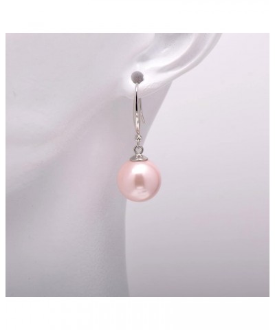 Paialco 925 Sterling Silver Simulated Faux Pearl Earrings Dangle Balls Pink $8.54 Earrings