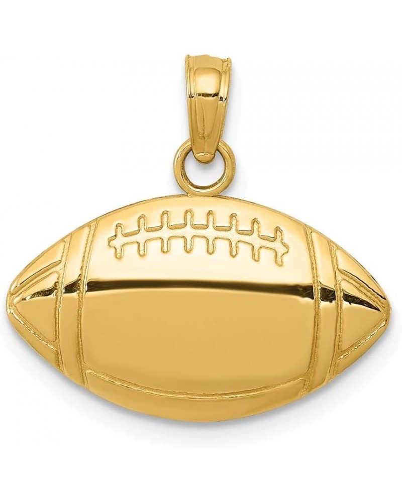 Solid 14k Yellow Gold Football Charm Pendant (13mm Height x 18mm Width) $66.96 Pendants