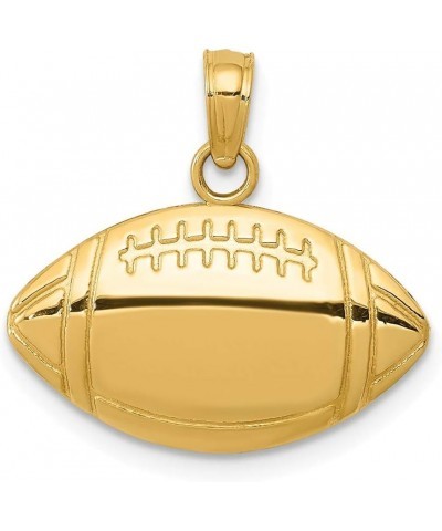 Solid 14k Yellow Gold Football Charm Pendant (13mm Height x 18mm Width) $66.96 Pendants