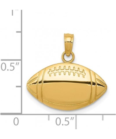 Solid 14k Yellow Gold Football Charm Pendant (13mm Height x 18mm Width) $66.96 Pendants