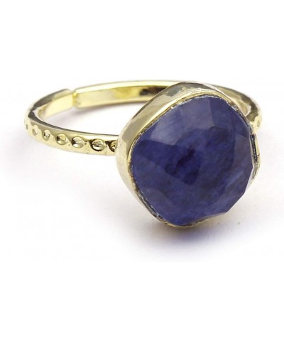 Handmade Design Blue Tanzanite Hydro Cushion Shape Adjustable Rings Designer Gemstone Brass Gold Plated Rings $8.98 Rings