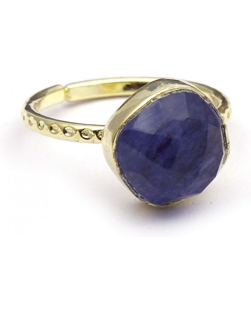 Handmade Design Blue Tanzanite Hydro Cushion Shape Adjustable Rings Designer Gemstone Brass Gold Plated Rings $8.98 Rings