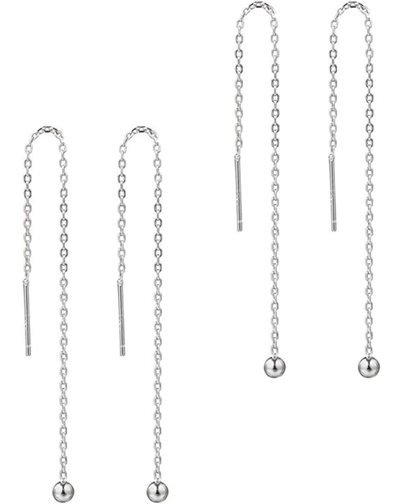 Authentic 925 Sterling Silver Cute Threader Earrings Long Chain Tassel Drop Hypoallergenic Nickel Free Lightweight Dainty Wom...