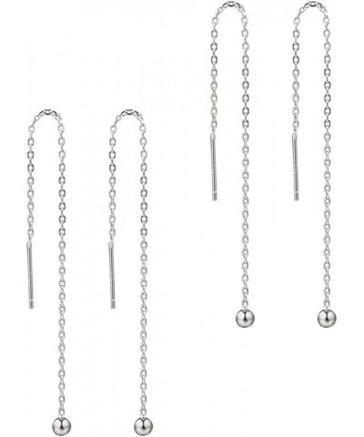 Authentic 925 Sterling Silver Cute Threader Earrings Long Chain Tassel Drop Hypoallergenic Nickel Free Lightweight Dainty Wom...